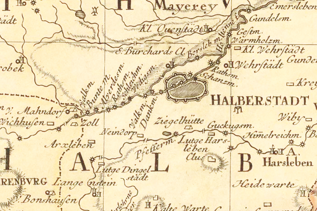 Ausschnitt einer Landkarte von 1750